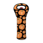 Orange Pumpkin Pattern Print Single Neoprene Wine Tote