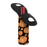 Orange Pumpkin Pattern Print Single Neoprene Wine Tote