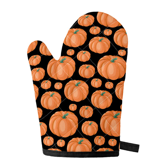 Orange Pumpkin Pattern Print Single Oven Mitt
