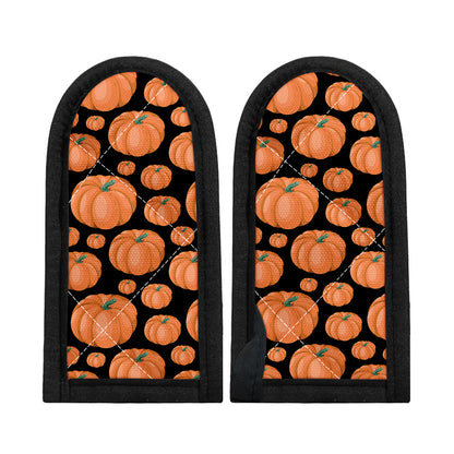 Orange Pumpkin Pattern Print Skillet Handle Cover