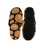 Orange Pumpkin Pattern Print Slippers