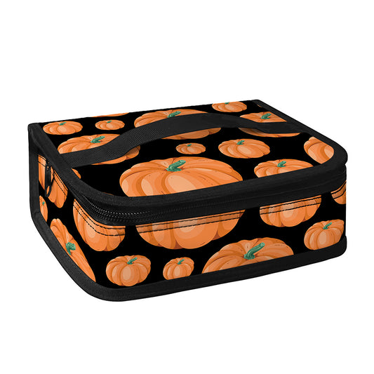 Orange Pumpkin Pattern Print Small Lunch Bag