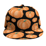 Orange Pumpkin Pattern Print Snapback Cap