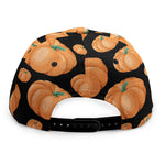 Orange Pumpkin Pattern Print Snapback Cap