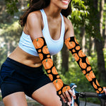 Orange Pumpkin Pattern Print Sun Protection Arm Sleeves