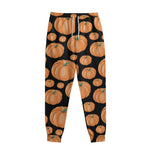 Orange Pumpkin Pattern Print Sweatpants