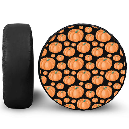 Orange Pumpkin Pattern Print Tire Cover