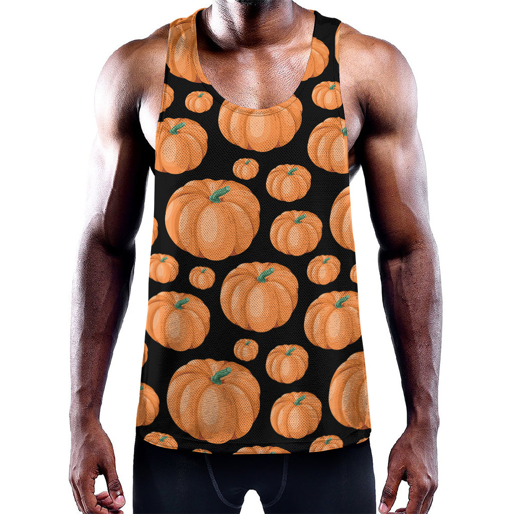 Orange Pumpkin Pattern Print Training Tank Top