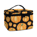Orange Pumpkin Pattern Print Travel Makeup Bag