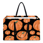 Orange Pumpkin Pattern Print Utility Tote Bag