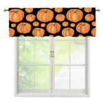 Orange Pumpkin Pattern Print Window Valance