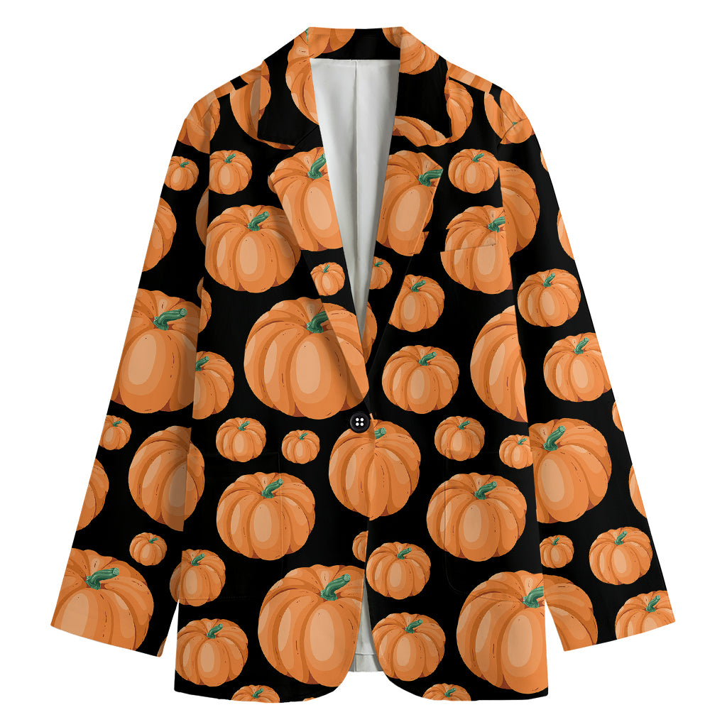 Orange Pumpkin Pattern Print Women's Blazer