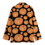 Orange Pumpkin Pattern Print Women's Cotton Blazer