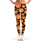 Orange Pumpkin Pattern Print Women's Leggings