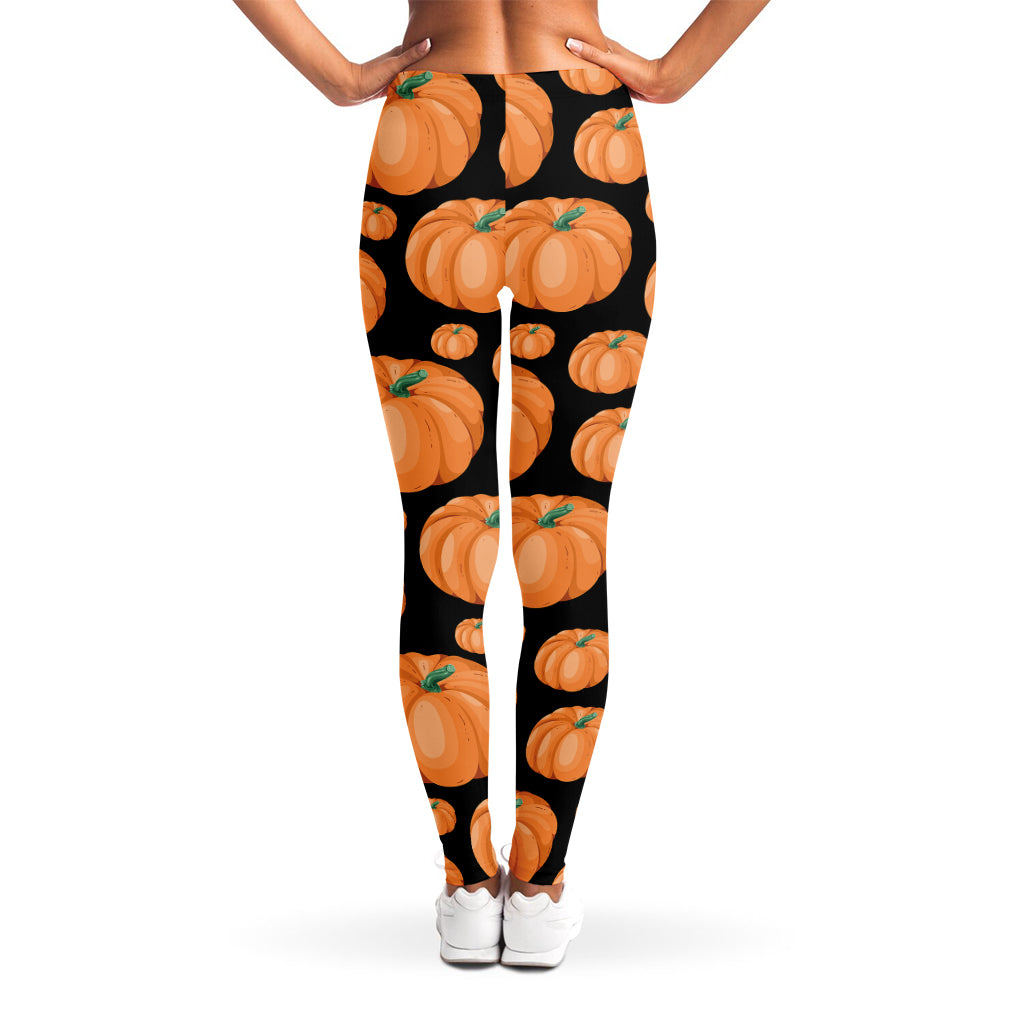 Orange Pumpkin Pattern Print Women's Leggings