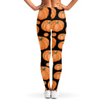 Orange Pumpkin Pattern Print Women's Leggings