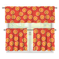Orange Slices Pattern Print 3 Piece Kitchen Curtains
