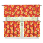 Orange Slices Pattern Print 3 Piece Kitchen Curtains