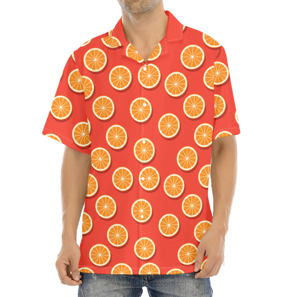 Orange Slices Pattern Print Aloha Shirt