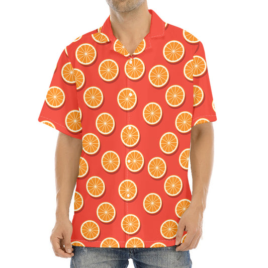Orange Slices Pattern Print Aloha Shirt