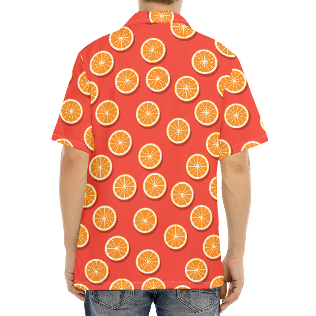 Orange Slices Pattern Print Aloha Shirt
