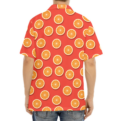 Orange Slices Pattern Print Aloha Shirt