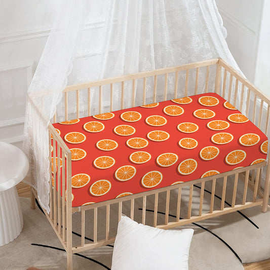 Orange Slices Pattern Print Baby Crib Sheet