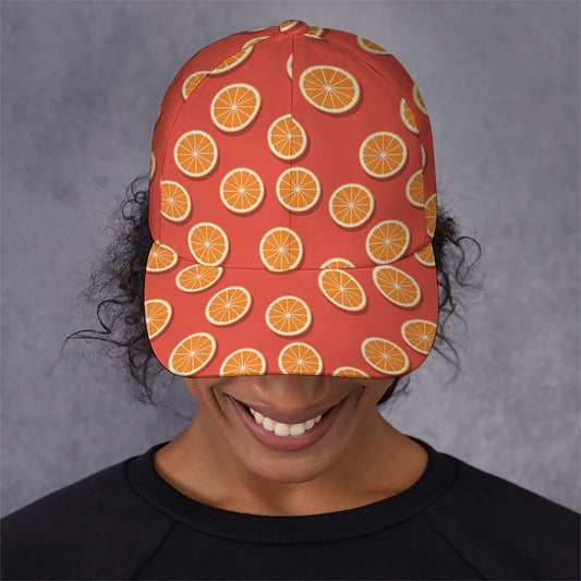 Orange Slices Pattern Print Baseball Cap