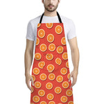 Orange Slices Pattern Print Bib Apron With Pocket