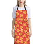 Orange Slices Pattern Print Bib Apron With Pocket