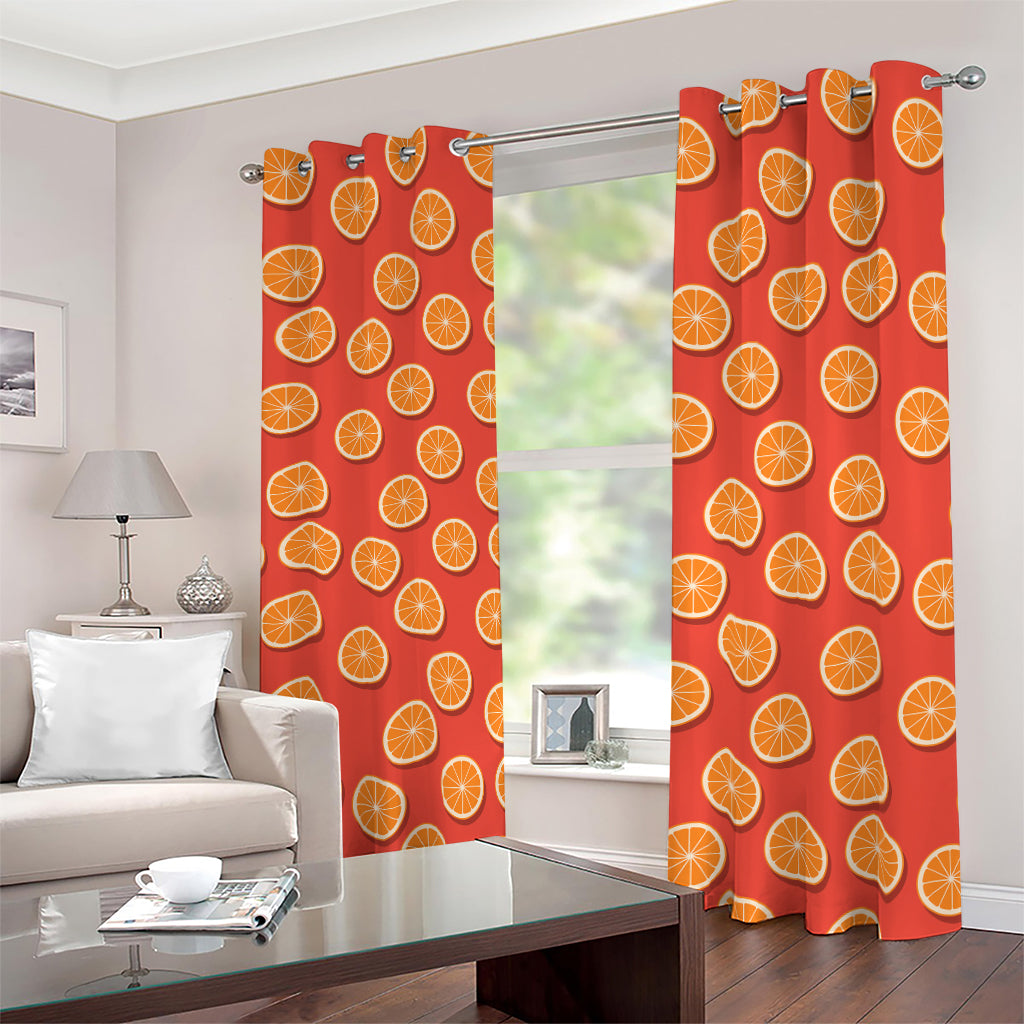 Orange Slices Pattern Print Blackout Grommet Curtains