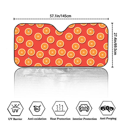 Orange Slices Pattern Print Car Windshield Sun Shade
