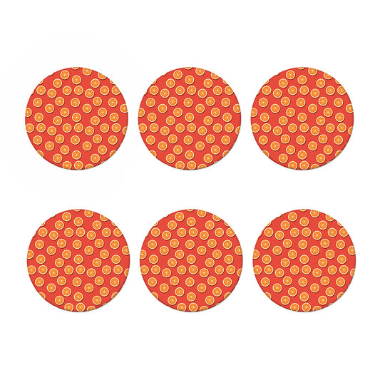 Orange Slices Pattern Print Coaster Set