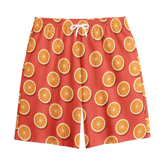 Orange Slices Pattern Print Cotton Shorts