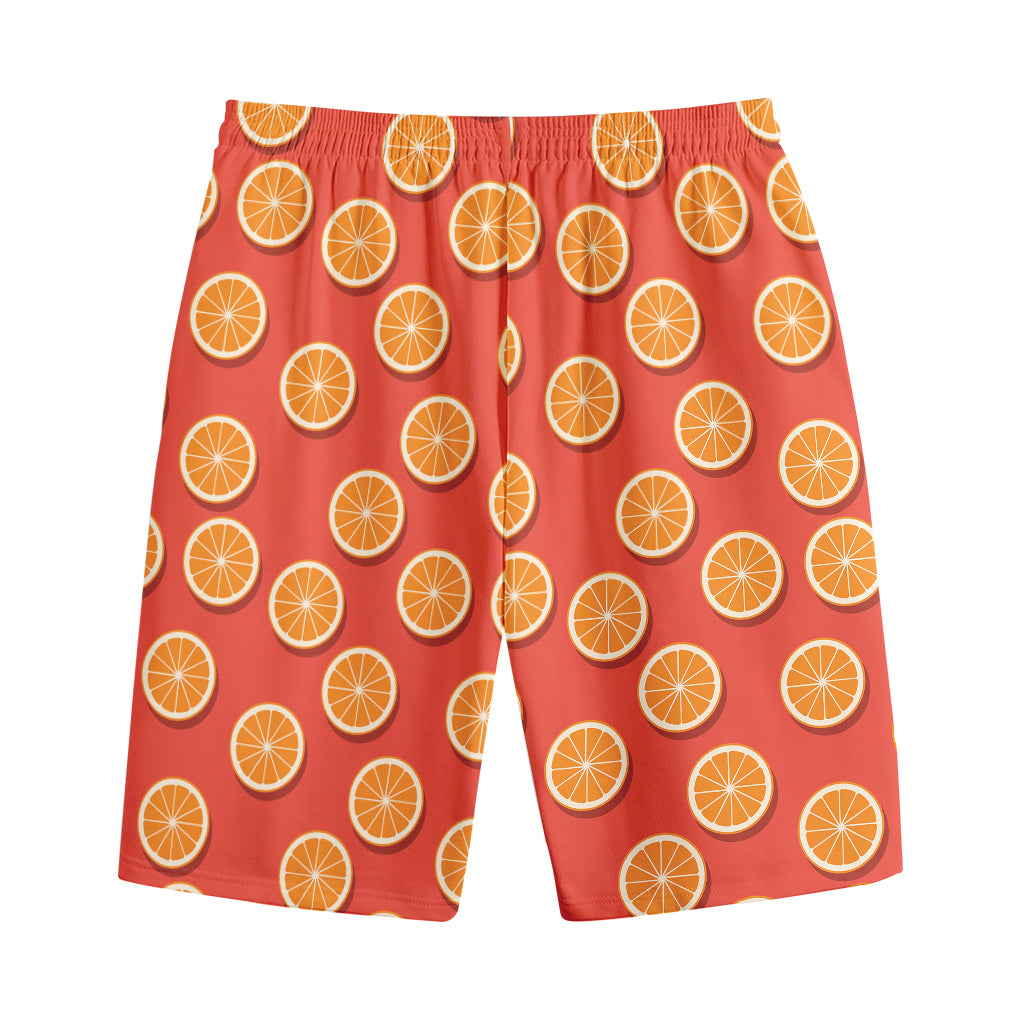 Orange Slices Pattern Print Cotton Shorts