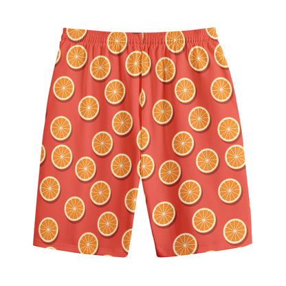 Orange Slices Pattern Print Cotton Shorts