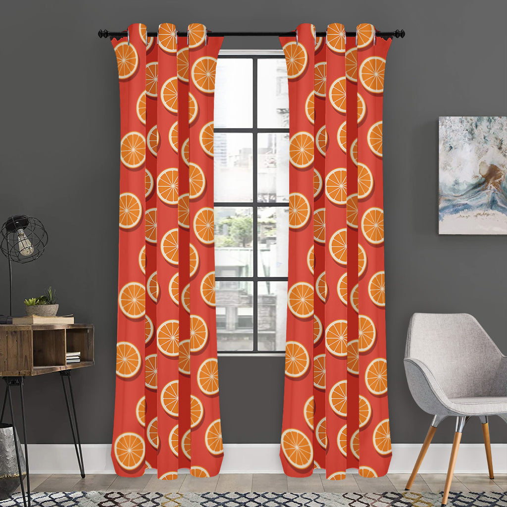 Orange Slices Pattern Print Curtain