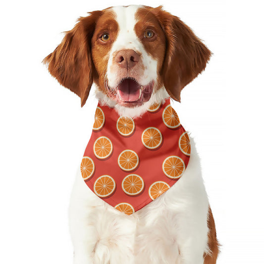 Orange Slices Pattern Print Dog Bandana