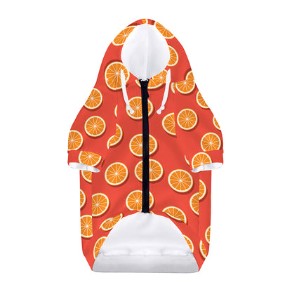 Orange Slices Pattern Print Dog Zip Up Hoodie
