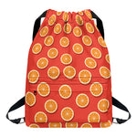 Orange Slices Pattern Print Drawstring Backpack