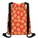 Orange Slices Pattern Print Drawstring Backpack