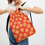 Orange Slices Pattern Print Drawstring Backpack