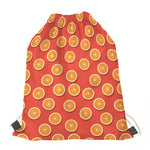 Orange Slices Pattern Print Drawstring Bag
