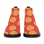 Orange Slices Pattern Print Flat Ankle Boots