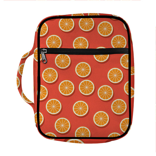 Orange Slices Pattern Print Front Pocket Bible Bag