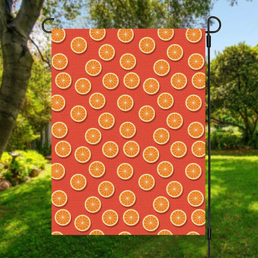 Orange Slices Pattern Print Garden Flag