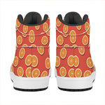 Orange Slices Pattern Print High Top Leather Sneakers
