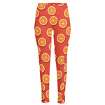 Orange Slices Pattern Print High-Waisted Pocket Leggings