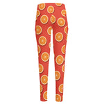 Orange Slices Pattern Print High-Waisted Pocket Leggings