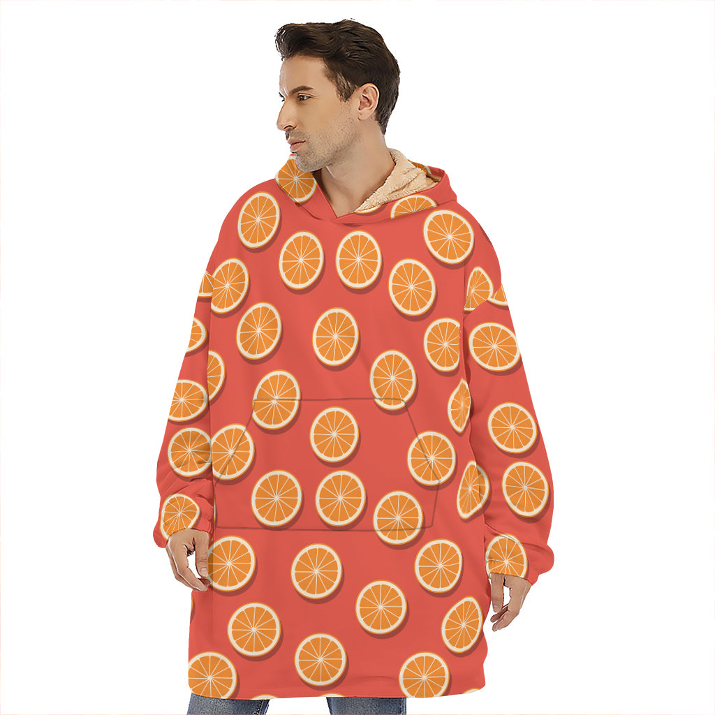 Orange Slices Pattern Print Hoodie Blanket